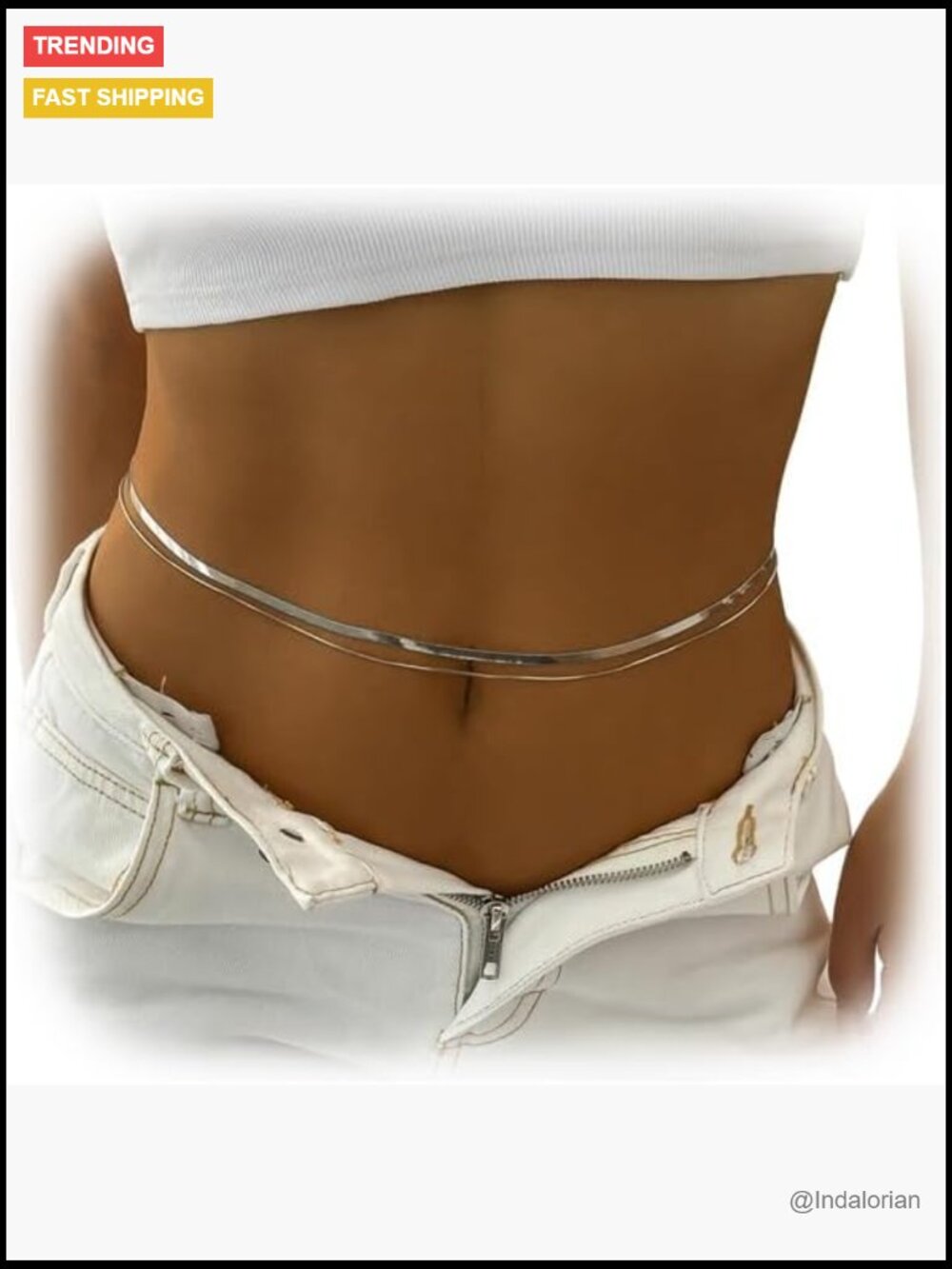 Multi-layered Crystal Waist Chain Metal Body Chain for Women